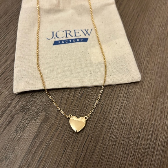 J. Crew Gold Necklace with Rhinestone Red Heart Pendant NWT - Picture 4 of 5